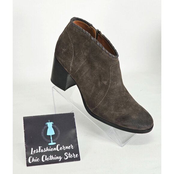 Frye Women's Smokey Gray Suede Nora Whipstiched Ankle Bootie Size 9.5 180 - Picture 13 of 16